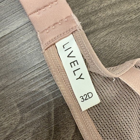 LIVELY Womens The Dot Mesh Underwire Unlined Bra Light Purple Polka Dots 32D - Picture 5 of 8